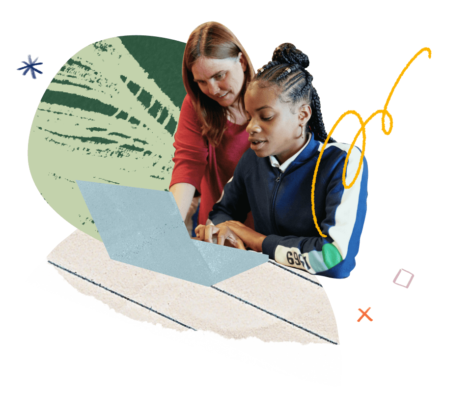 Teacher and student illustration